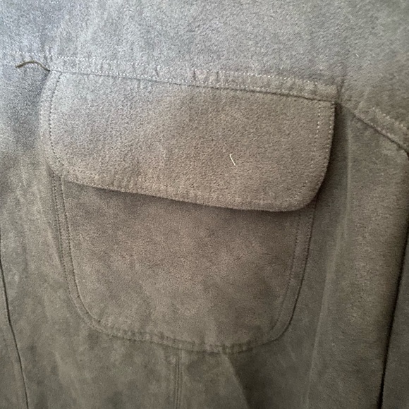 Suede style grey button up - Picture 5 of 6